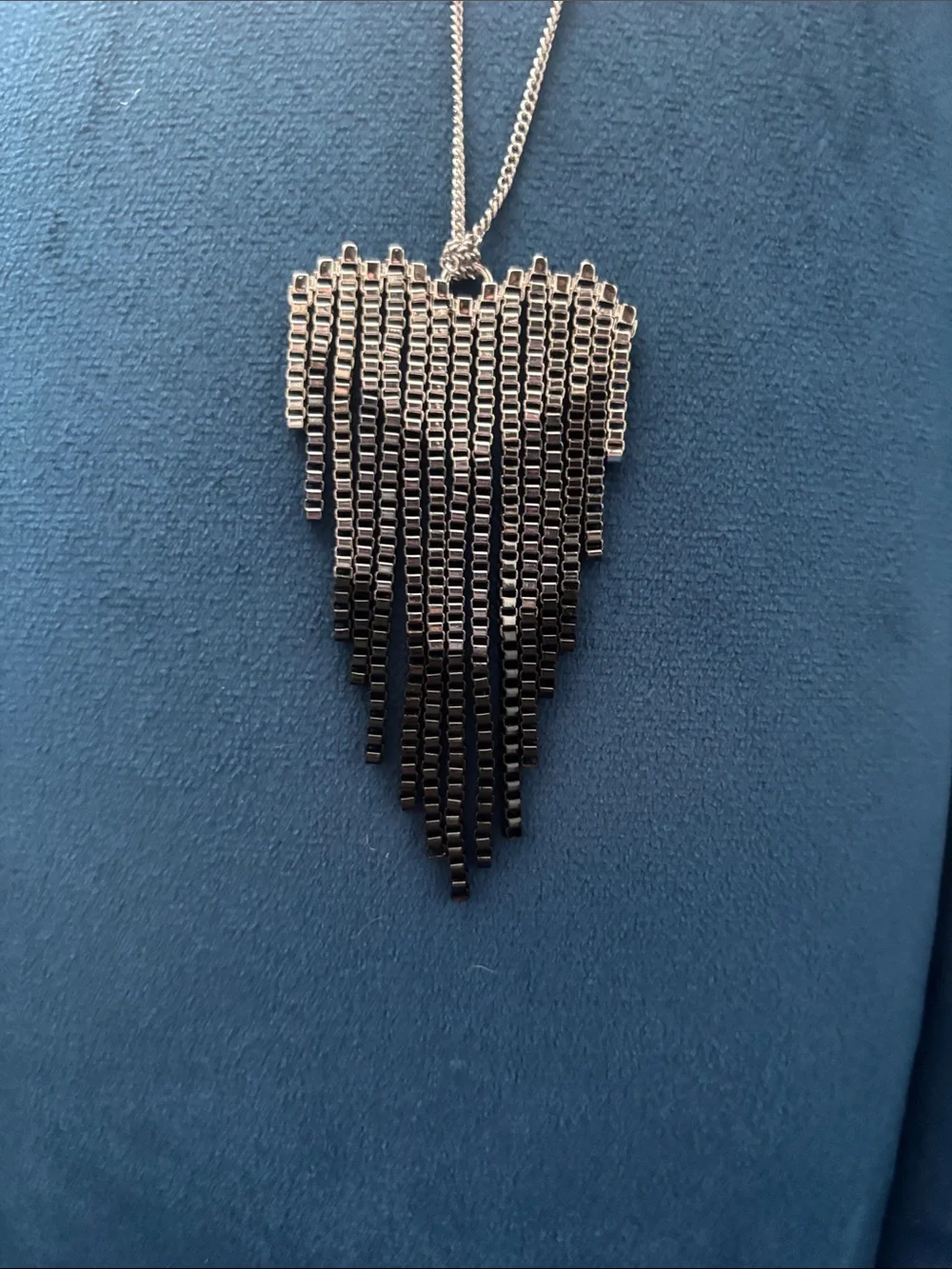 Simply Vera Vera Wang Gunmetal-Tone Fringe Necklace with Matching Earrings